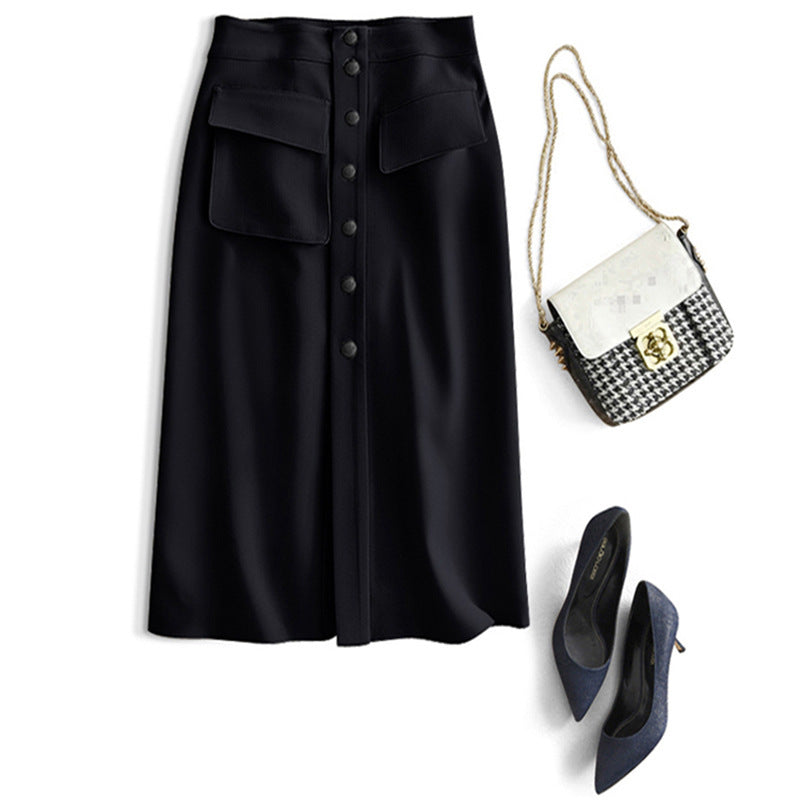 Damen Eleganter Midirock mit Taschen Shop Nory