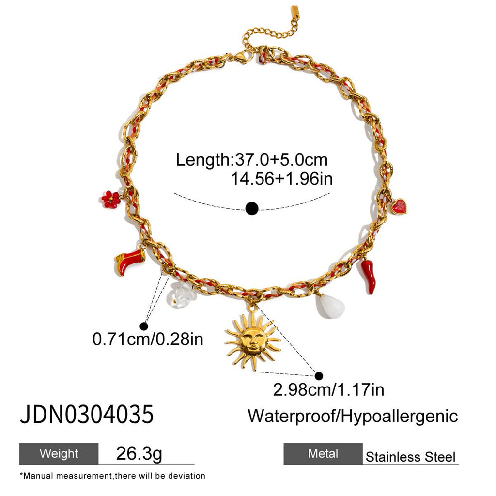 Damen Kette mit charmanten Anhängern und hypoallergener Edelstahlverarbeitung Shop Nory