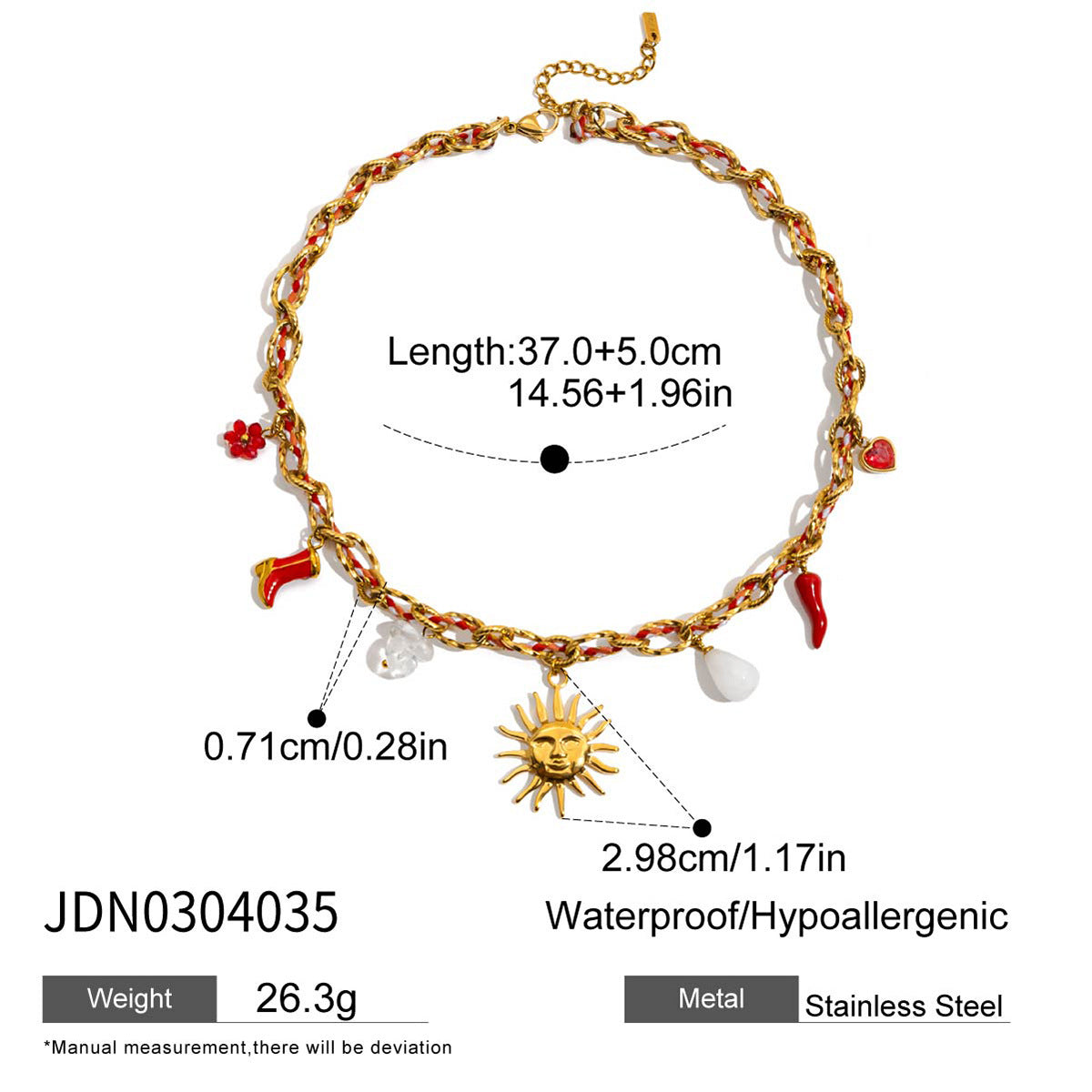 Damen Kette mit charmanten Anhängern und hypoallergener Edelstahlverarbeitung Shop Nory