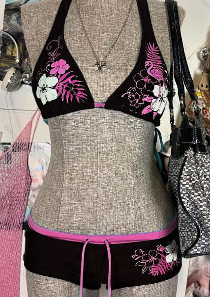 Damen-Bikini-Set mit floralem Design und verstellbaren Trägern