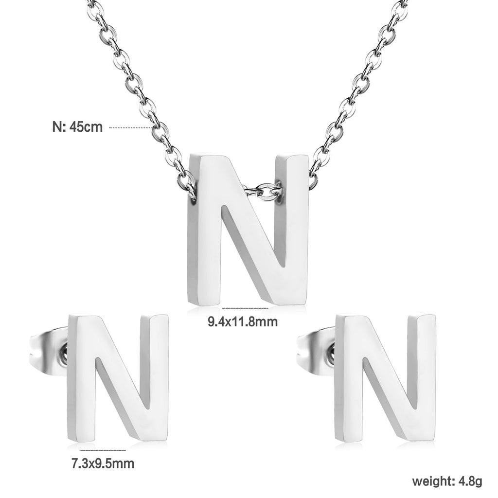 Damen Schmuckset mit K-Anhänger und passenden Ohrsteckern Shop Nory