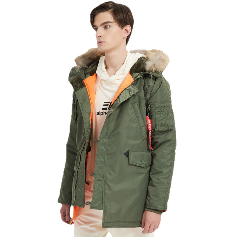 Herren Expedition-Parka mit abnehmbarer Kunstfellkapuze, thermischer Wattierung und Ärmel-Organizer Shop Nory