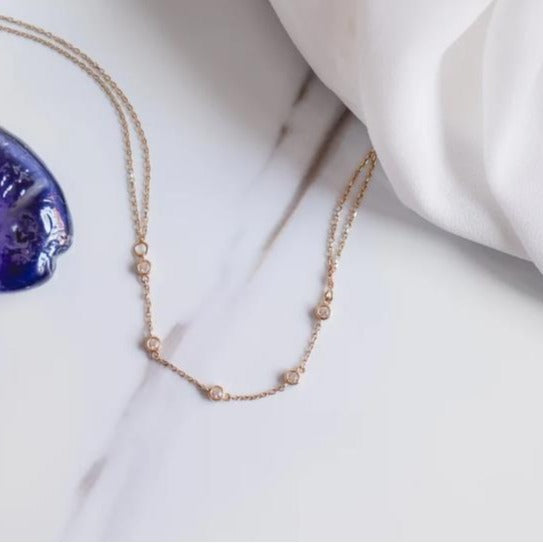 Damen Fußkettchen mit funkelnden Zirkonia-Akzenten Shop Nory