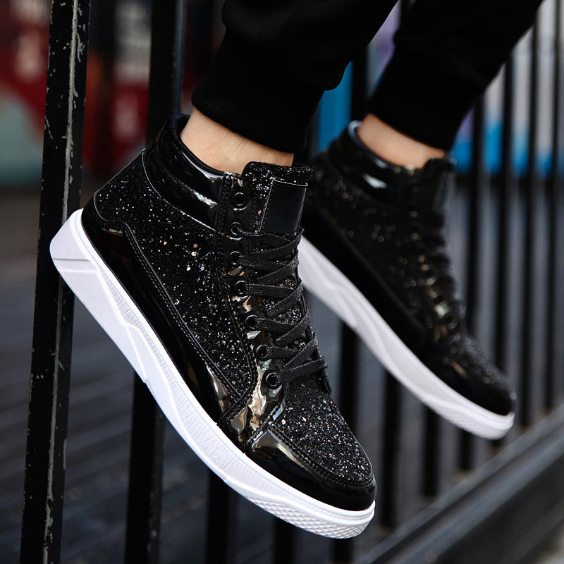 Damen Hochglänzende Sneaker mit glitzerndem Obermaterial und rutschfester Sohle