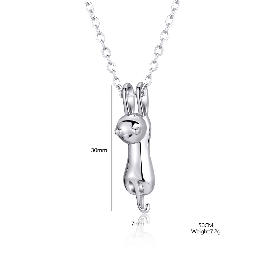 Damen Halskette mit charmantem Katzenanhänger aus hochwertigem Metall Shop Nory