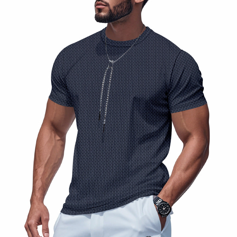 Herren Kurzarm T-Shirt mit strukturiertem Design und atmungsaktiver Baumwolle