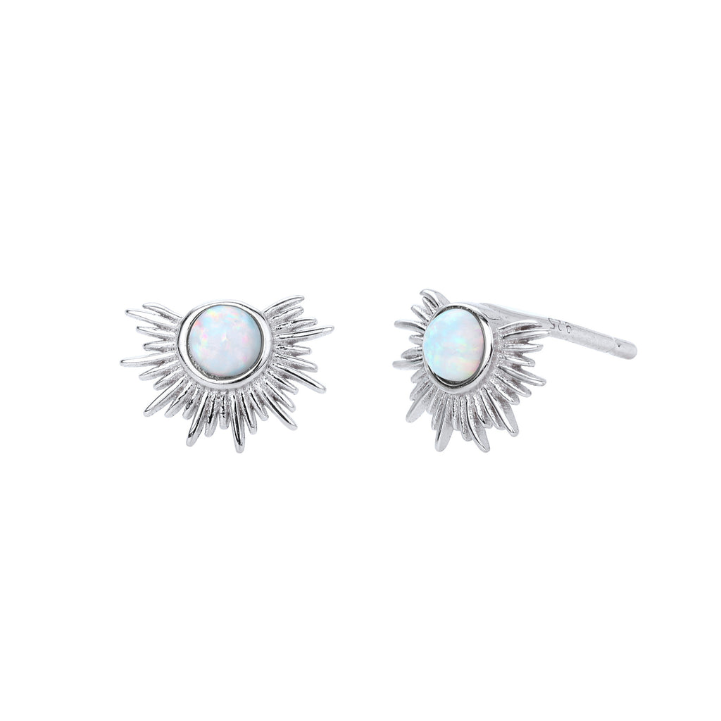 Damen Ohrstecker im modernen Sonnenmotiv mit hochwertigem Zirkonbesatz Shop Nory