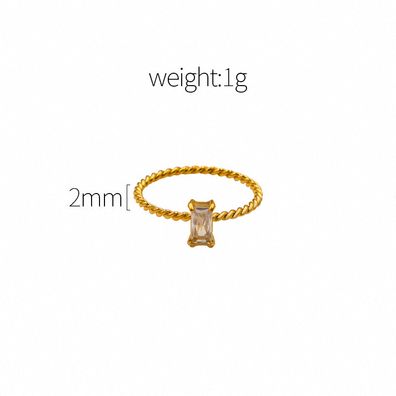 Damen spiralförmiger Ring mit kunstvoll eingefasster Steinfassung Shop Nory