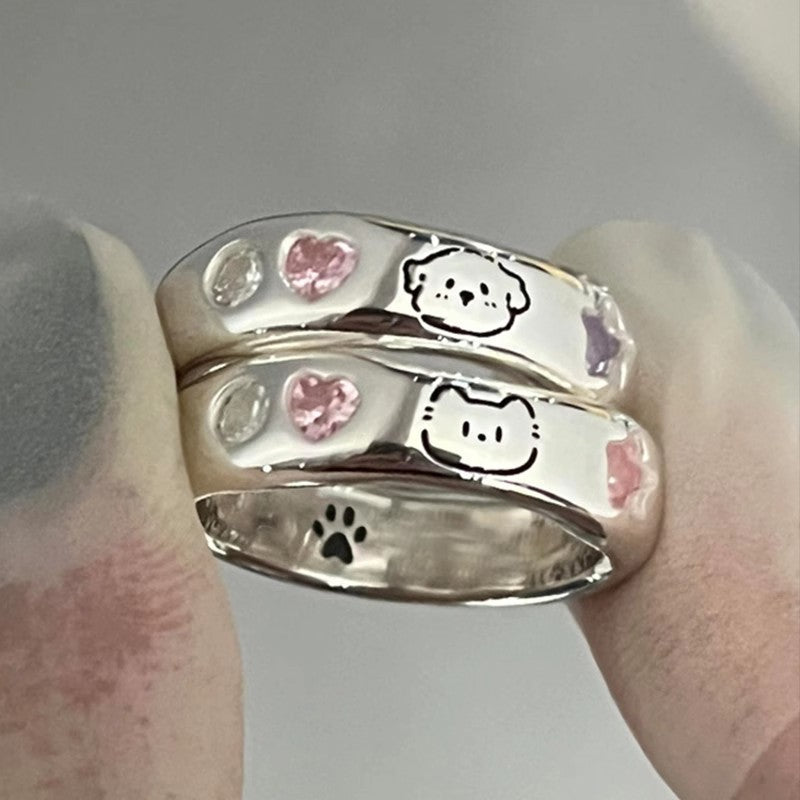 Damenring mit süßem Tiermotiv und bunten Edelsteinakzenten Shop Nory