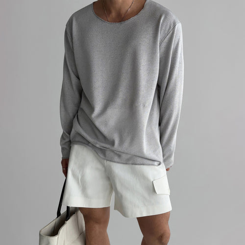 Herren Lässiges Rundhalsshirt mit leichtem Stoff Shop Nory