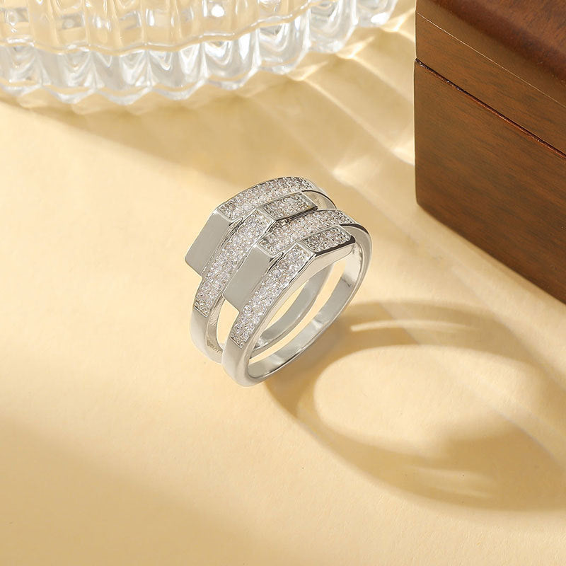 Damen Statement-Ring mit funkelnden Kristallen Shop Nory