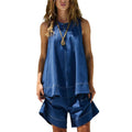 Damen lässiges Top und Shorts Set mit weitem Schnitt