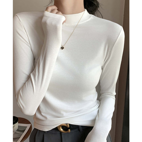 Damen Elegantes Langarmshirt mit hochgeschlossenem Kragen Shop Nory