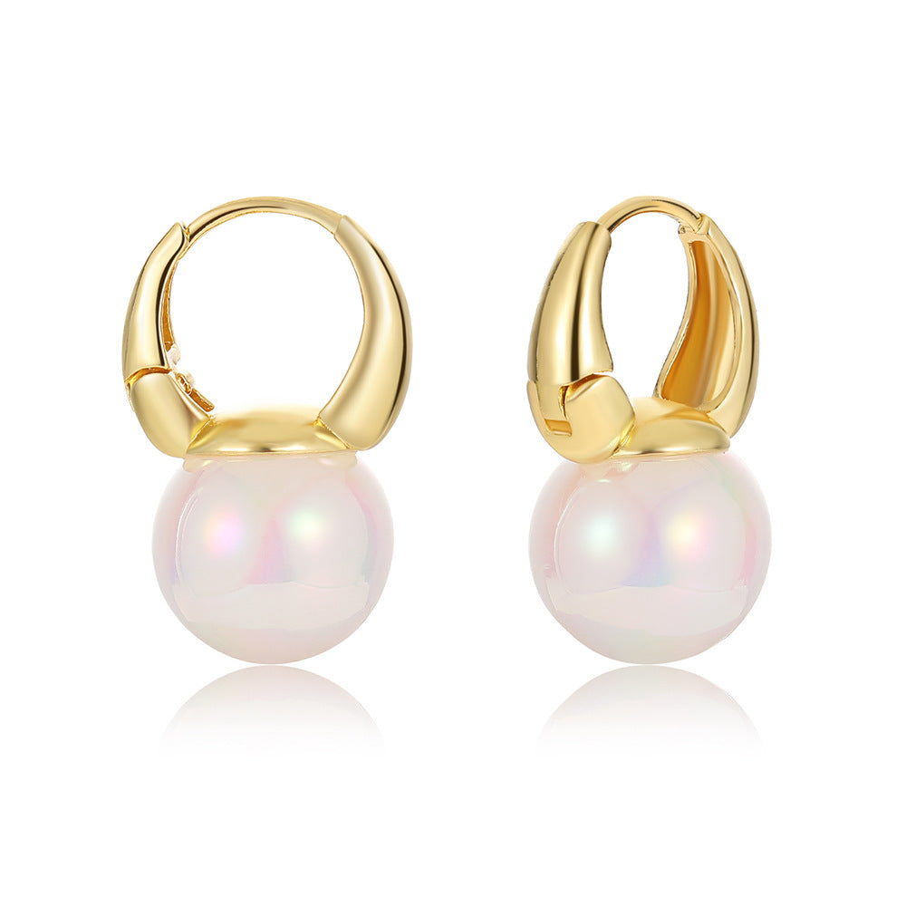 Damen Ohrstecker mit eleganter Perle und strahlenden Kristallen Shop Nory
