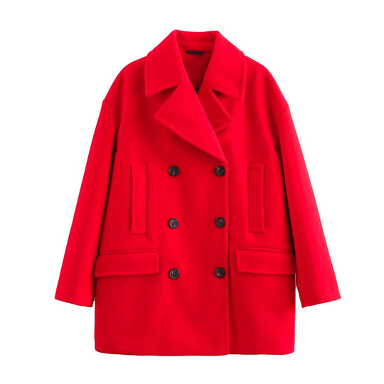 Damen Kurzmantel im Peacoat-Stil mit Doppelreiher und aufgesetzten Pattentaschen Shop Nory