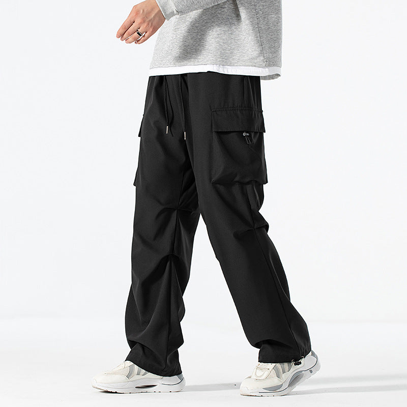 Herren Locker geschnittene Cargo-Utility-Hose mit Kordelzugbund und Mehrfachtaschen Shop Nory