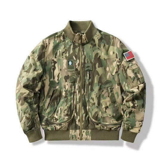 Herren Bomberjacke Pilotenstil leicht wattiert mit Zwei‑Wege‑Reißverschluss und Ärmeltasche Shop Nory