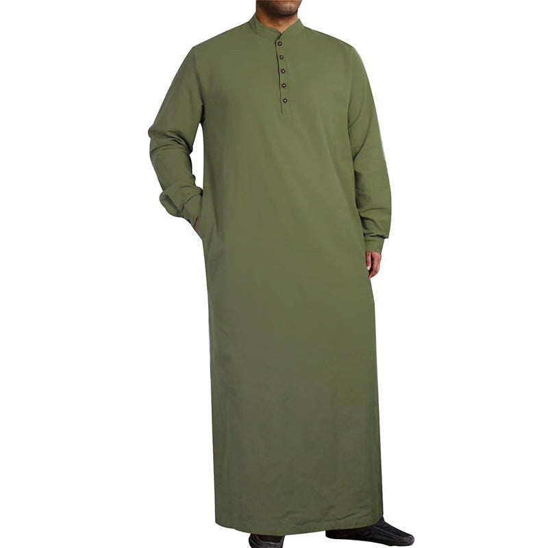 Herren moderner Kaftan mit Knopfleisten-Design und weichem Baumwollmaterial Shopnory