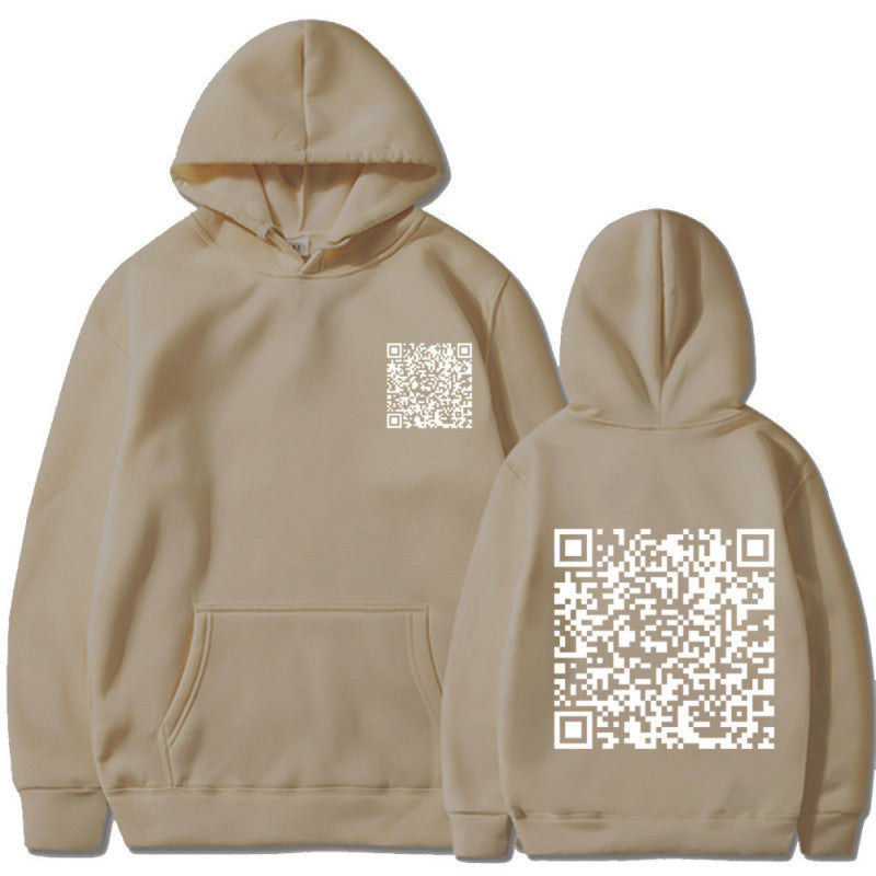 Damen Sportlicher Kapuzenpullover mit QR-Code Shop Nory