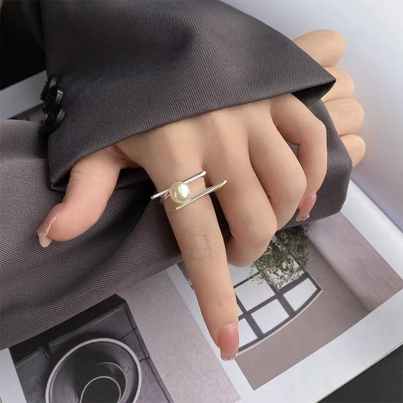 Damen Perlring mit modernem Minimalismus Shop Nory