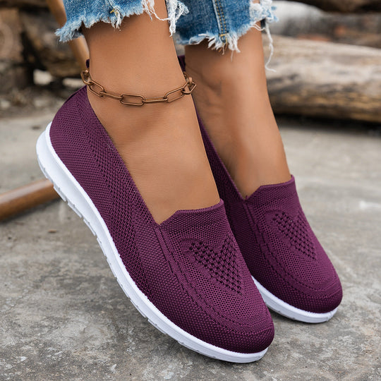 Damen Atmungsaktive Slip-On Freizeitschuhe mit komfortablem Absatz