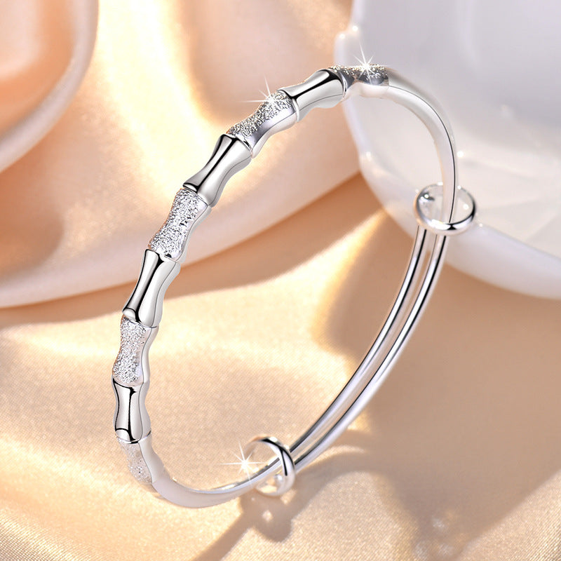 Damen Armreif aus hochwertigem Edelstahl mit elegantem Bambusdesign Shop Nory