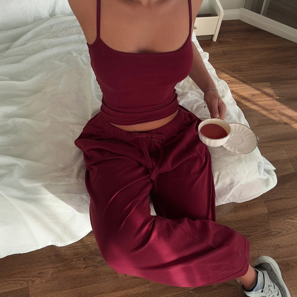 Damen Legere Lounge-Hose und Top Set