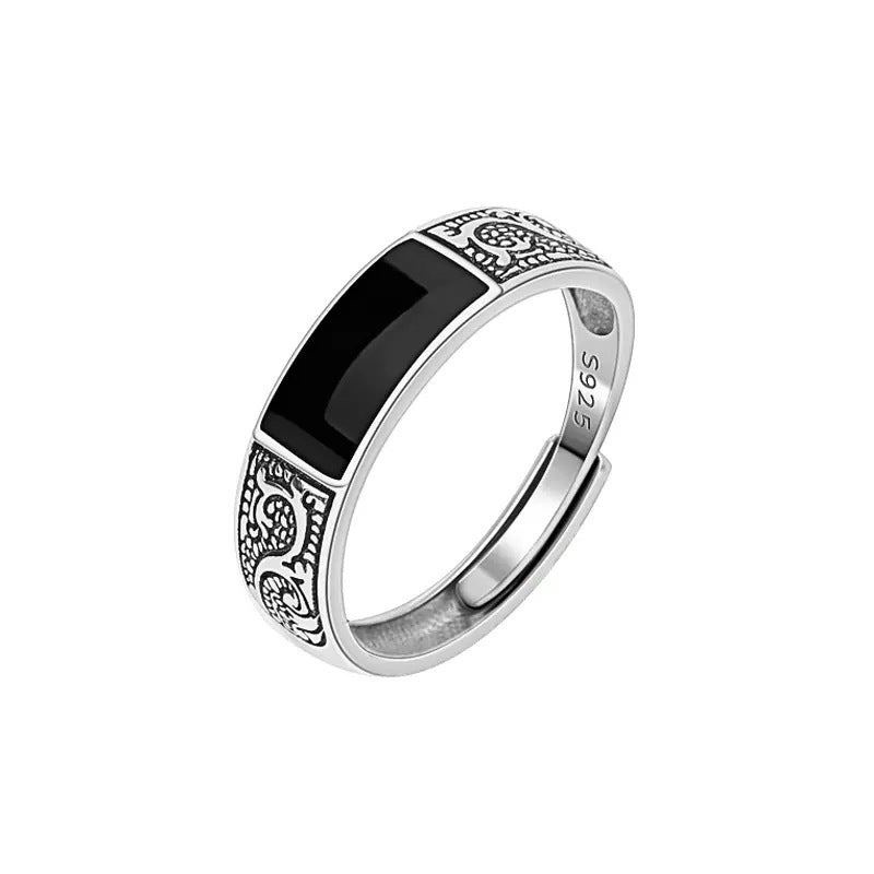 Herrenring mit kunstvollem Design und schwarzem Onyx Shop Nory
