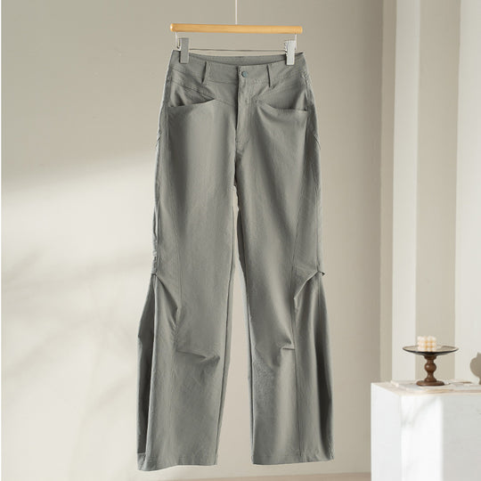 Damen Weite High‑Waist-Hose mit eingesetztem Beinschlitz und markanten Eingrifftaschen Shop Nory