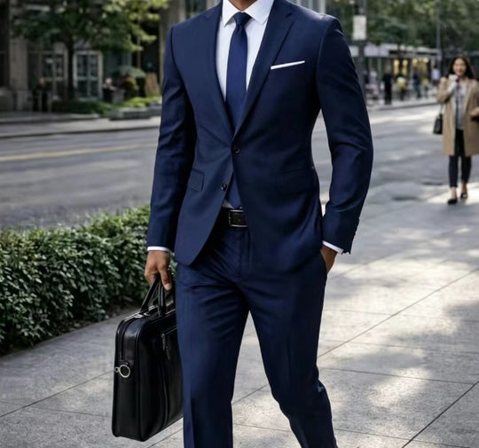 Herren Zweiteiliger Slim-Fit Businessanzug mit tailliertem Revers und schlanker Anzughose Shop Nory