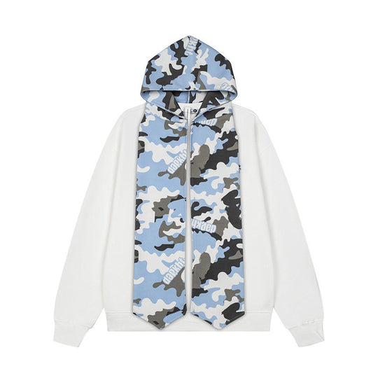 Damen Kapuzen-Sweatshirt mit überlanger Schal‑Optik und Frontzip Shop Nory