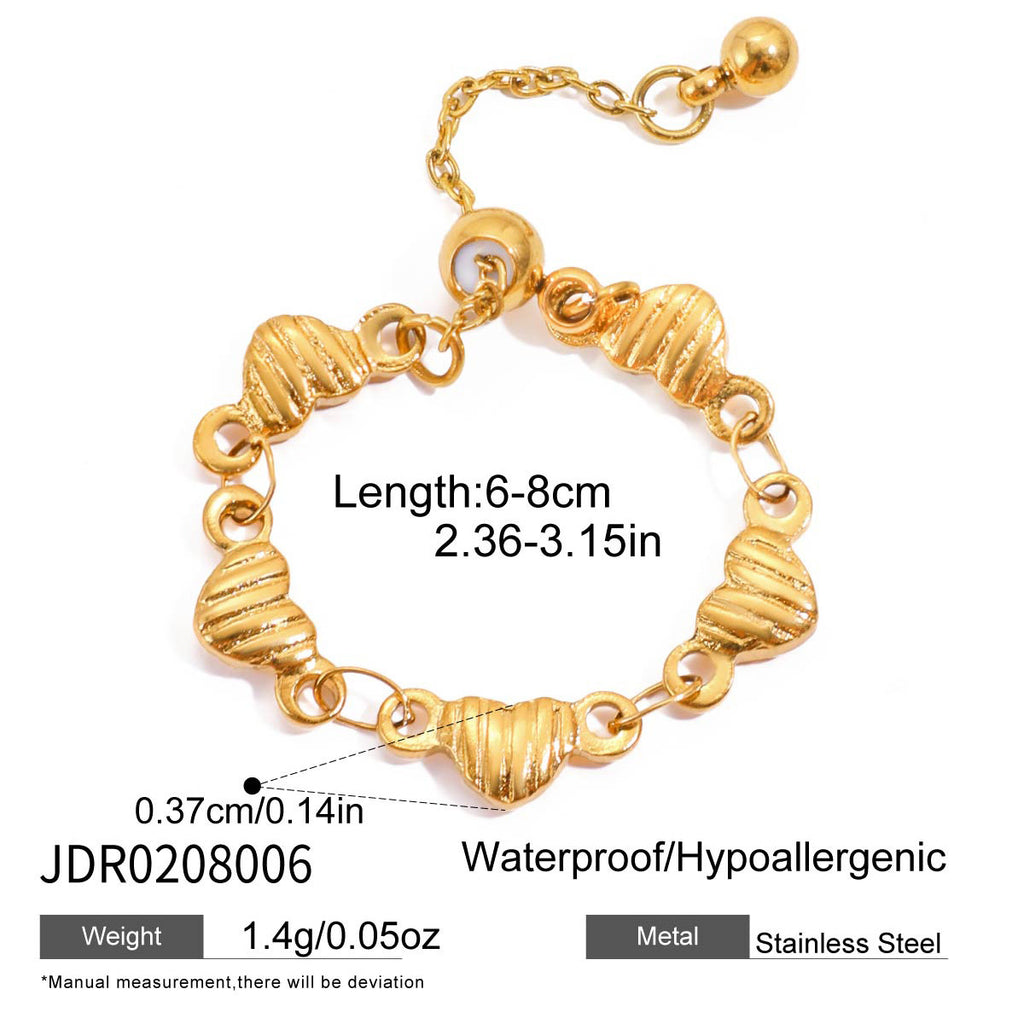 Damen Armband mit eleganten herzförmigen Elementen aus hypoallergenem Edelstahl Shop Nory