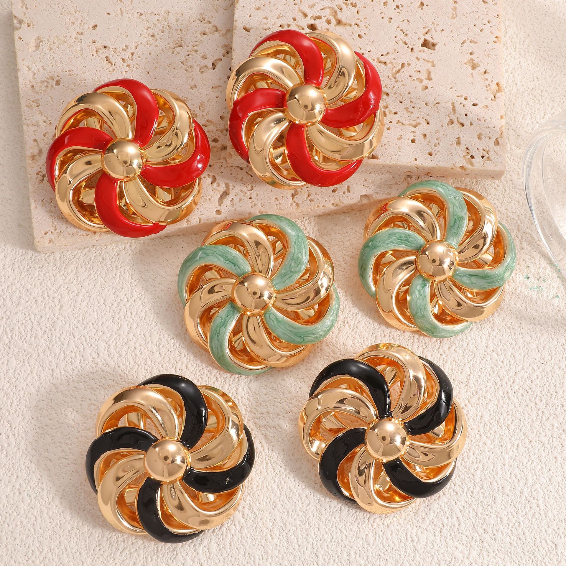 Damen Ohrclips im eleganten, blumigen Design Shop Nory