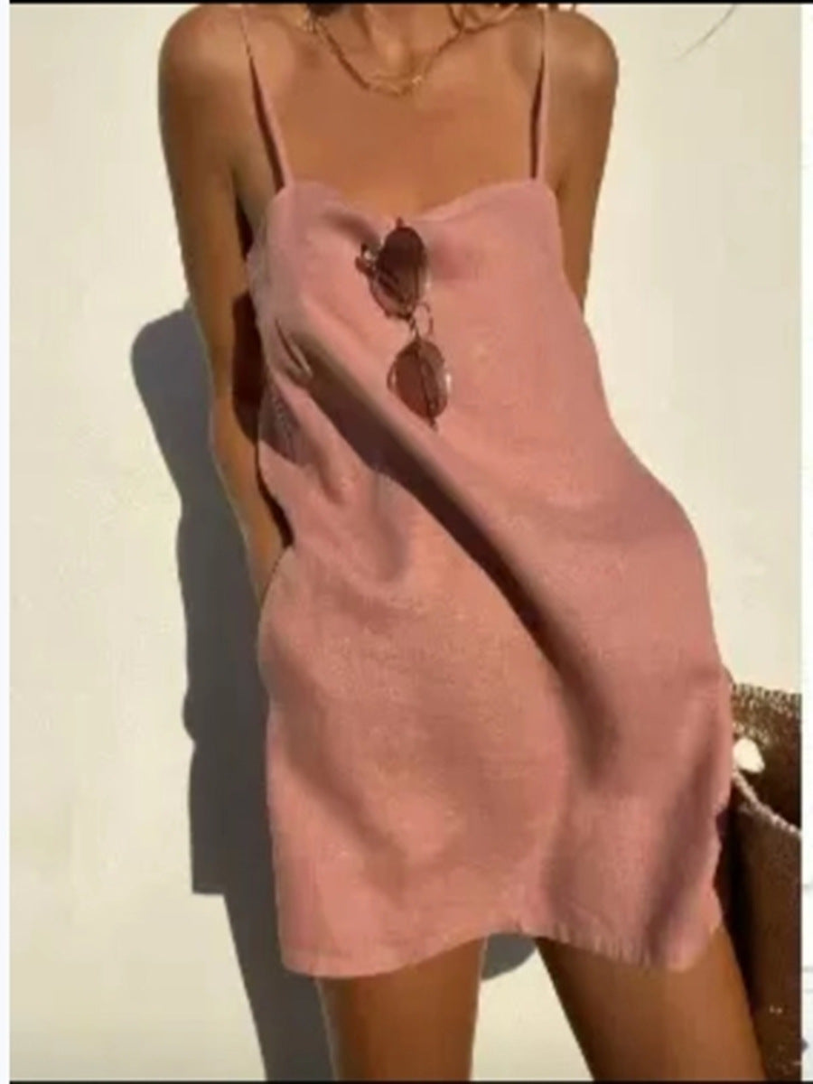 Damen lässiges Trägerkleid aus leichtem Material