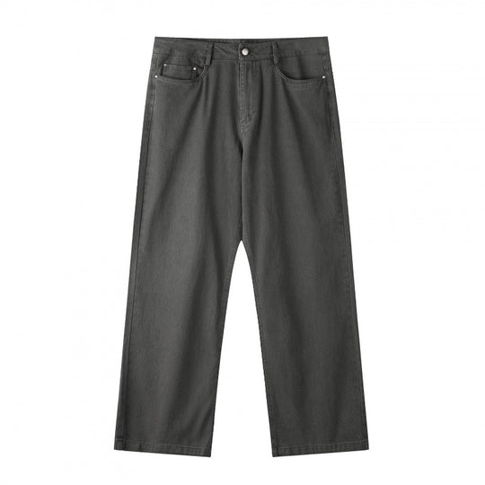 Herren Weite gerade geschnittene Denim-Jeans mit hoher Leibhöhe und Five-Pocket-Design Shop Nory