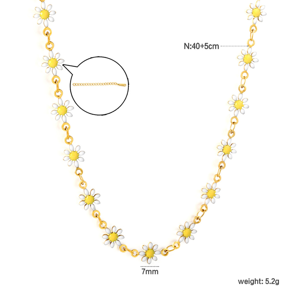 Damen Halskette mit verspielten Margeriten-Anhängern Shop Nory