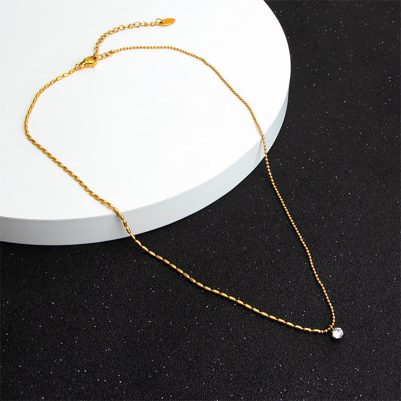 Damen elegante Halskette mit funkelndem Kristallanhänger Shop Nory