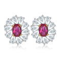 Damen Edle Ohrringe mit funkelndem Rubin und Zirkonia Shop Nory