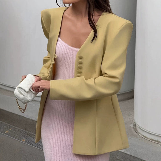Damen Sculpturaler taillierter Blazer mit markanter Schulterpartie Shop Nory