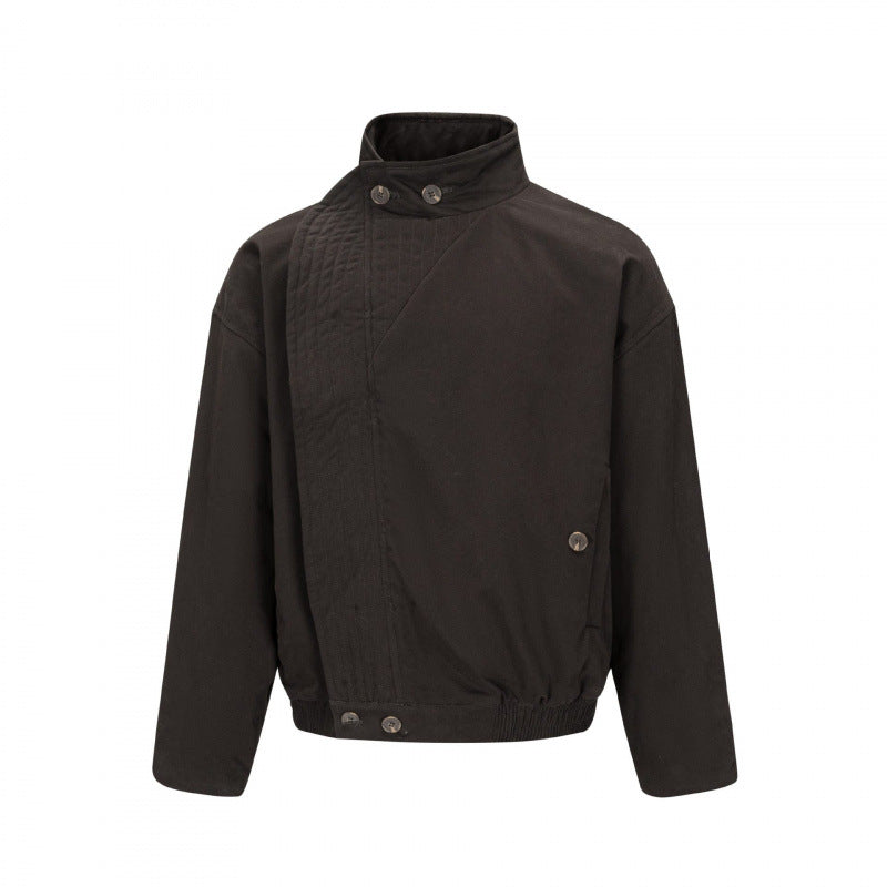 Herren Asymmetrische Kurzjacke mit Stehkragen, gesteppter Frontblende und elastischem Saum Shop Nory