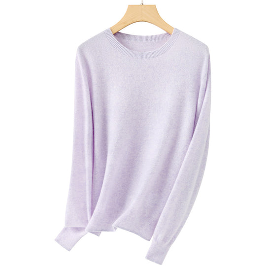 Damen Feiner Rundhals-Pullover aus ultraleichtem Feinstrick mit Rippbündchen Shop Nory