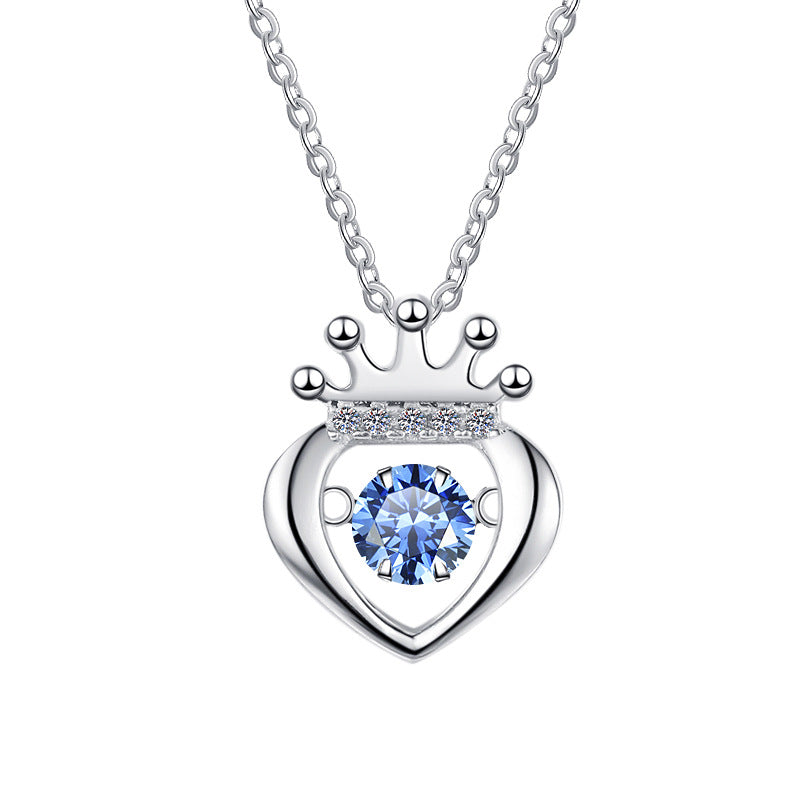Damen Halskette mit herzförmigem Anhänger und Krone Shop Nory