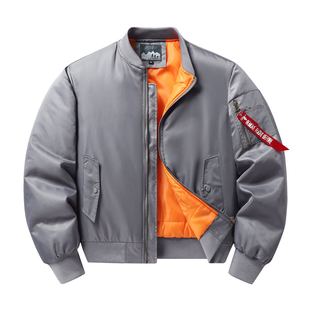 Herren Flieger-Bomberjacke mit kontrastfutter winddichtem Shell und Ärmel-Utilitytasche Shop Nory