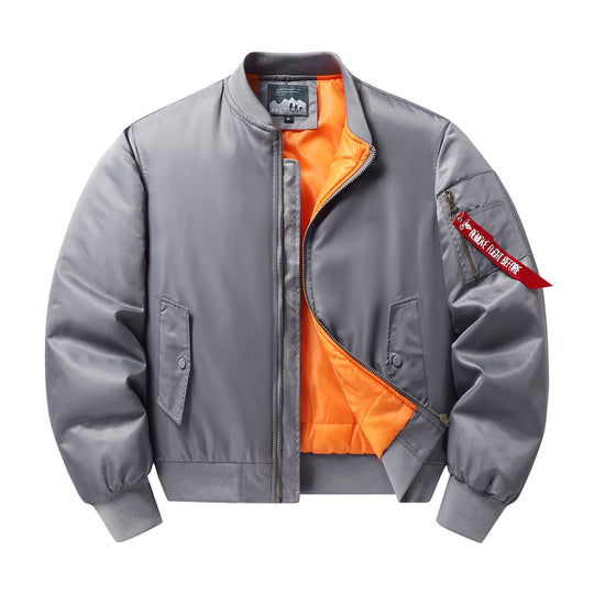 Herren Flieger-Bomberjacke mit kontrastfutter winddichtem Shell und Ärmel-Utilitytasche Shop Nory
