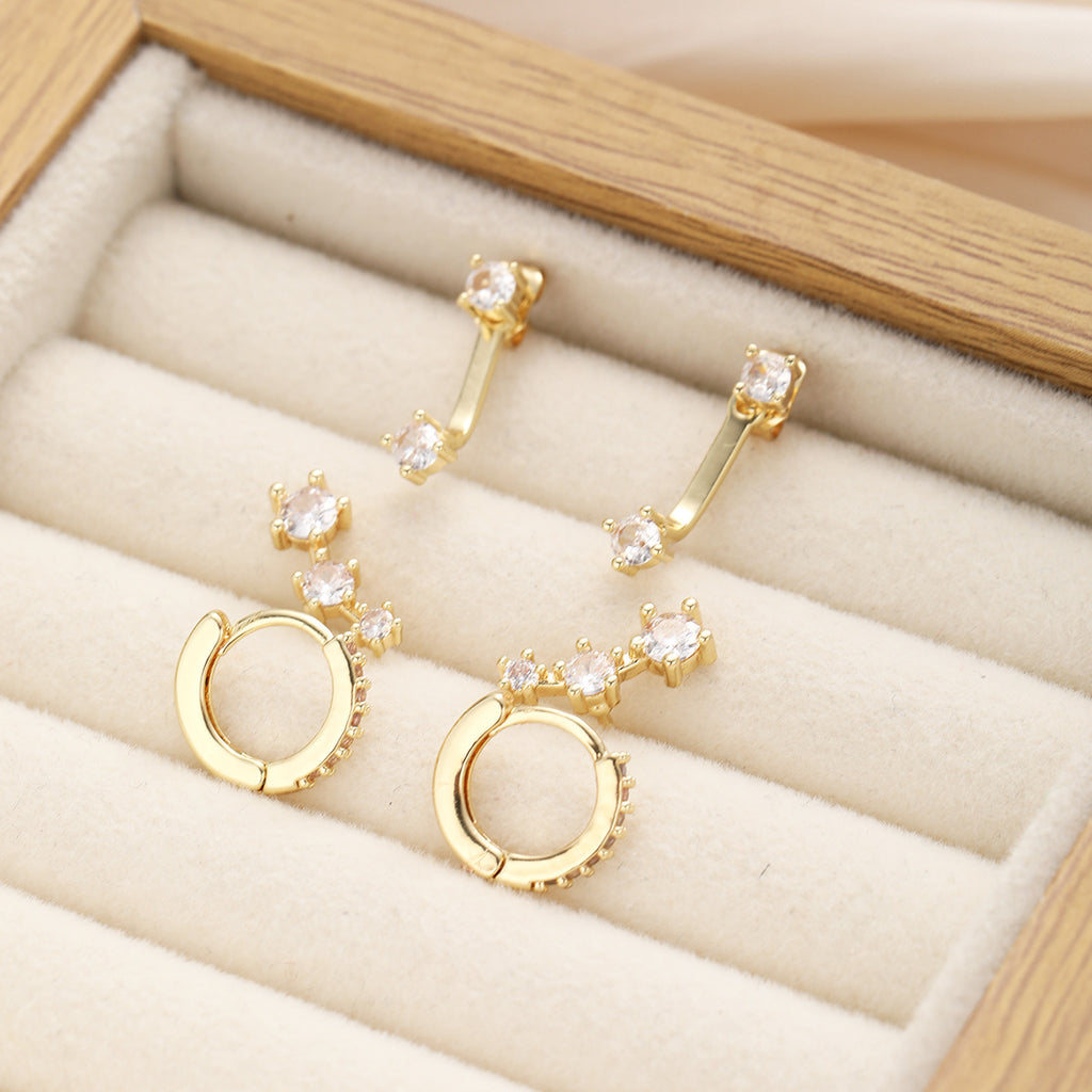 Damen Ohrstecker-Set mit eleganten Spiralen und funkelnden Akzenten Shop Nory