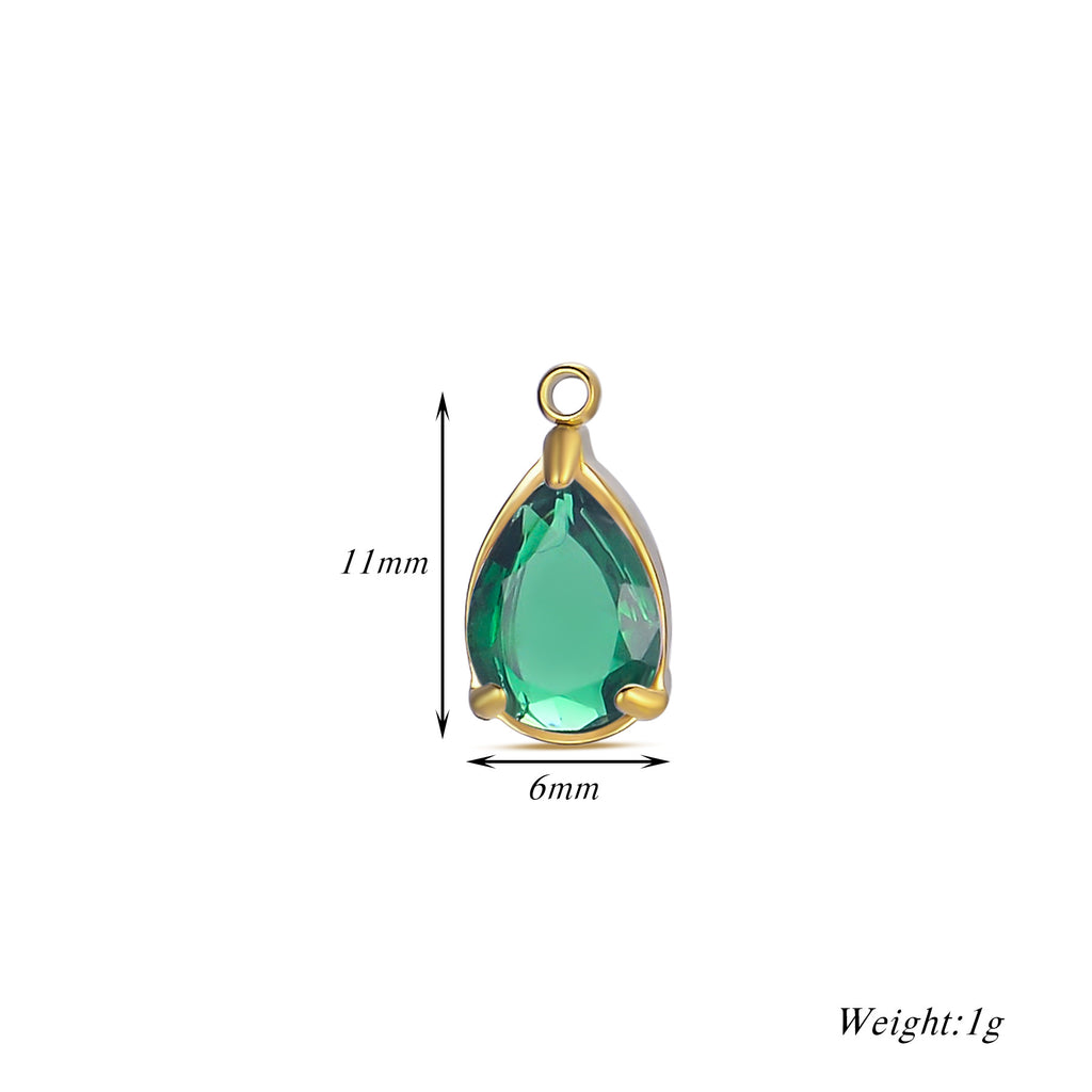 Damen Schmuckanhänger mit tropfenförmigem Kristall und elegantem Goldrahmen Shop Nory