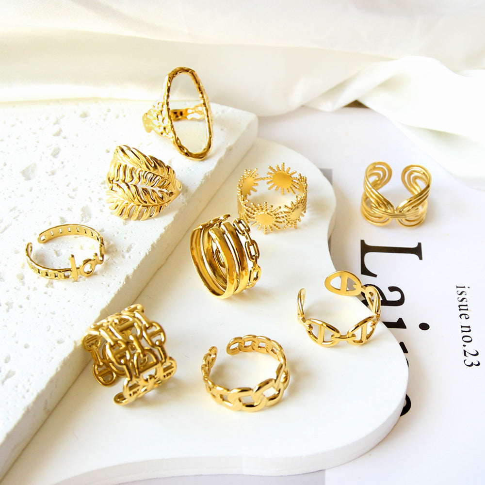 Damen moderner Offener Ring mit trendigem Schriftzug Liebe Shop Nory
