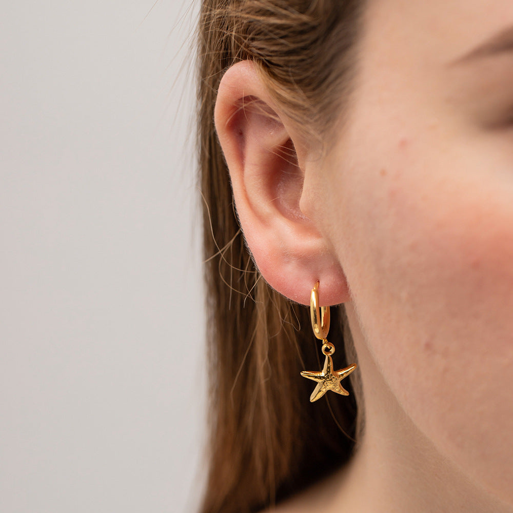 Damen Ohrhänger mit maritimem Sternen-Design aus hypoallergenem Edelstahl Shop Nory