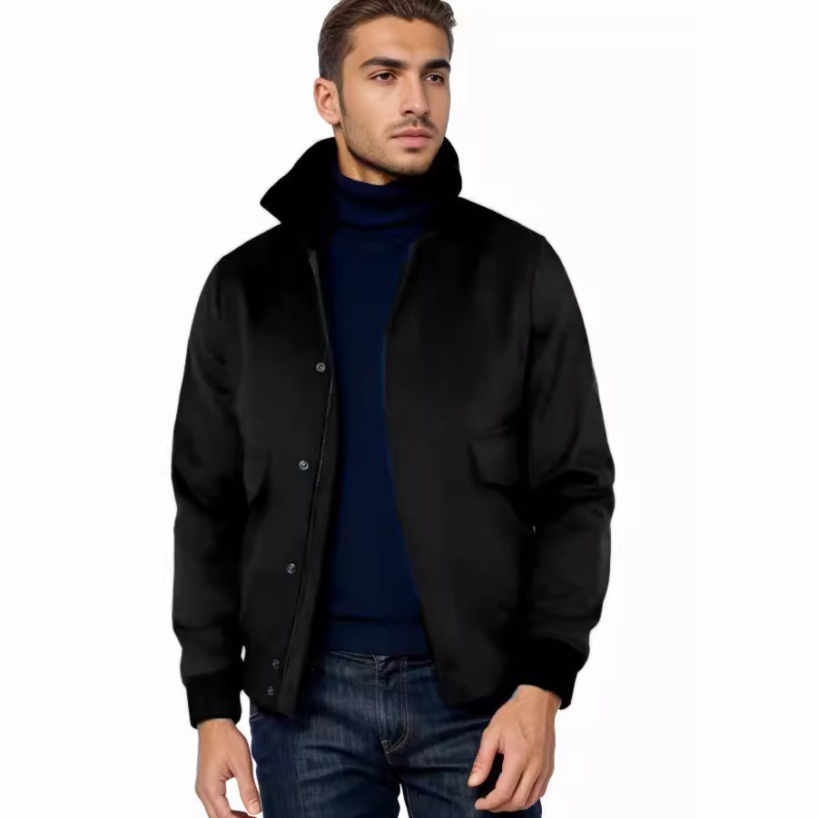 Herren Bomberjacke mit Stehkragen, Druckknopfleiste und aufgesetzten Pattentaschen Shop Nory