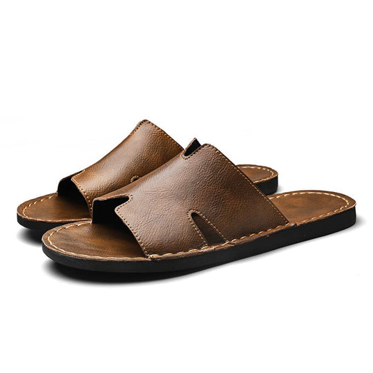 Herren Elegante und bequeme Leder-Sandalen mit verstellbarem Riemensystem